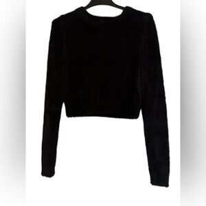 Forever 21 Furry Long Sleeve Crop Top